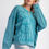 Thumbnail: Flower Washed Terry Knit Pullover