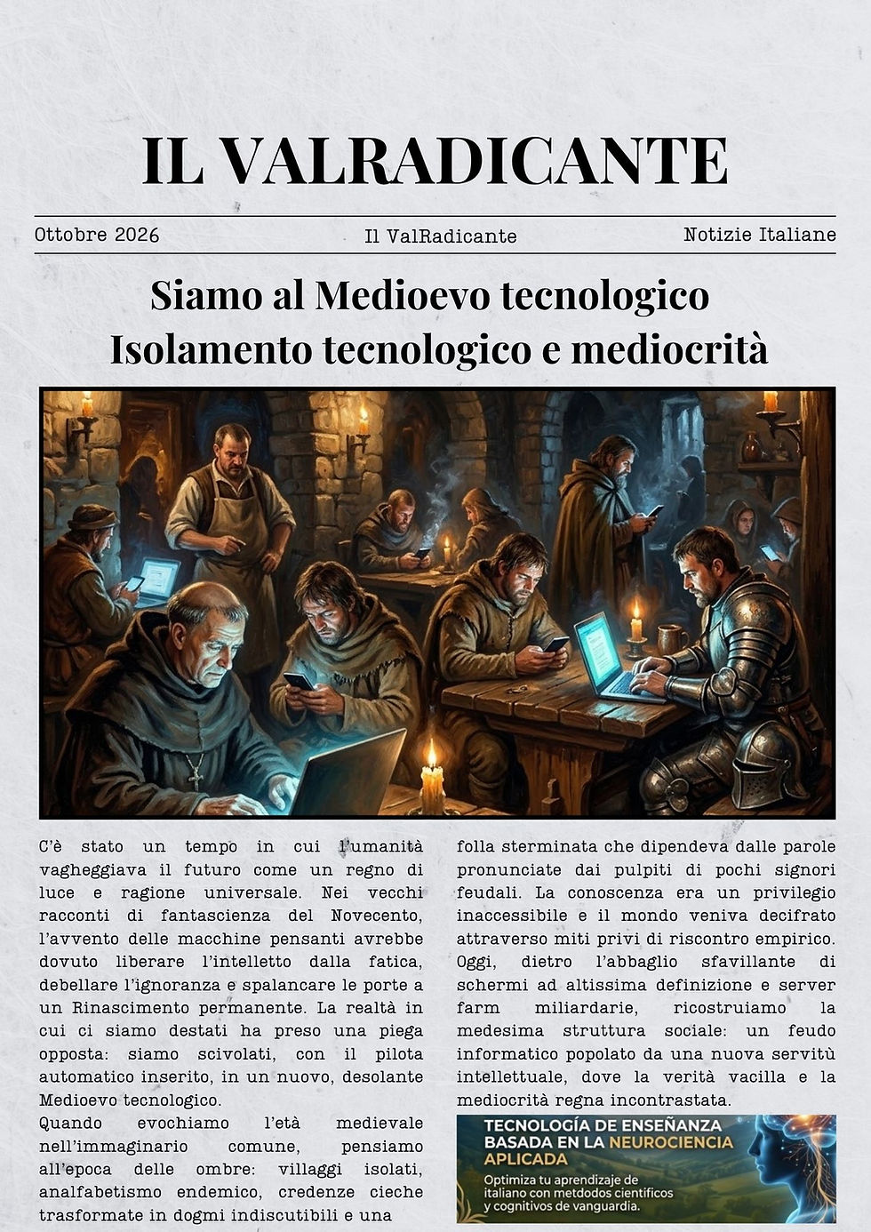 Estamos en la Edad Media tecnológica: aislamiento tecnológico y mediocridad.