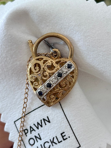 Vintage Diamond & Sapphire Heart Locket | Pawn On Puckle