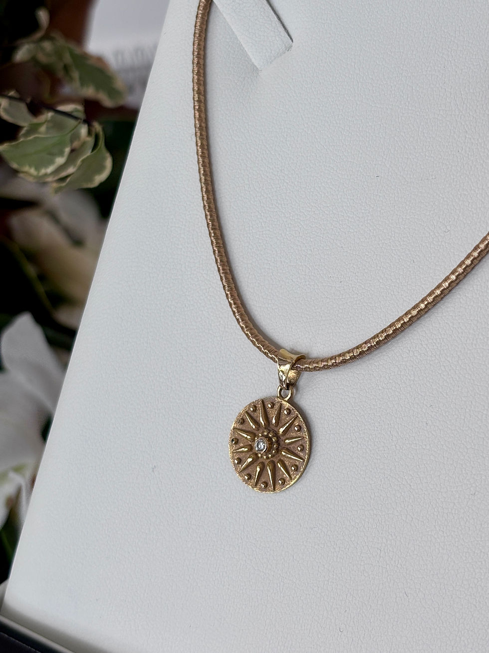 Gold Sun Medallion & Necklace