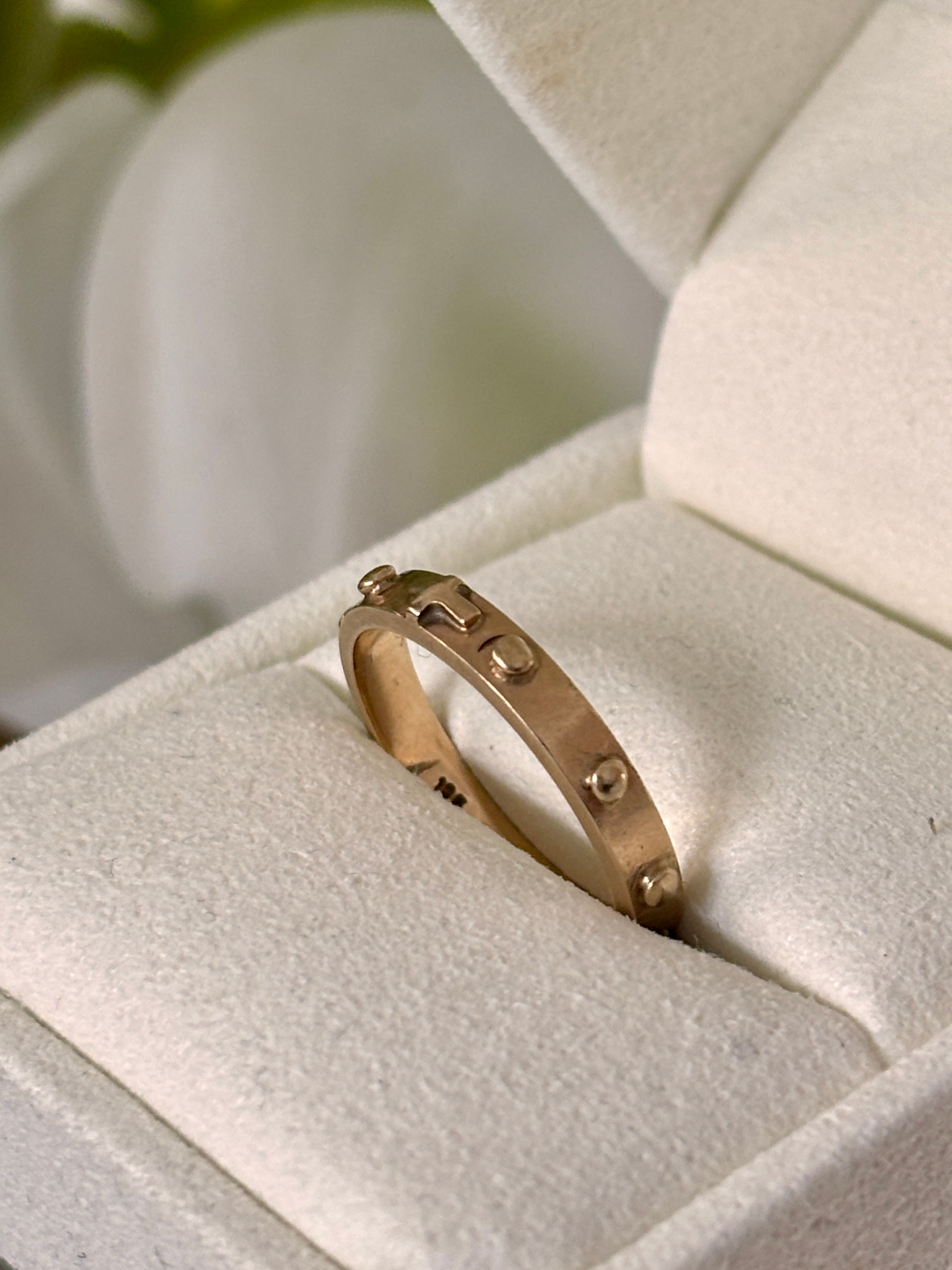 Raised Cross & Stud Ring