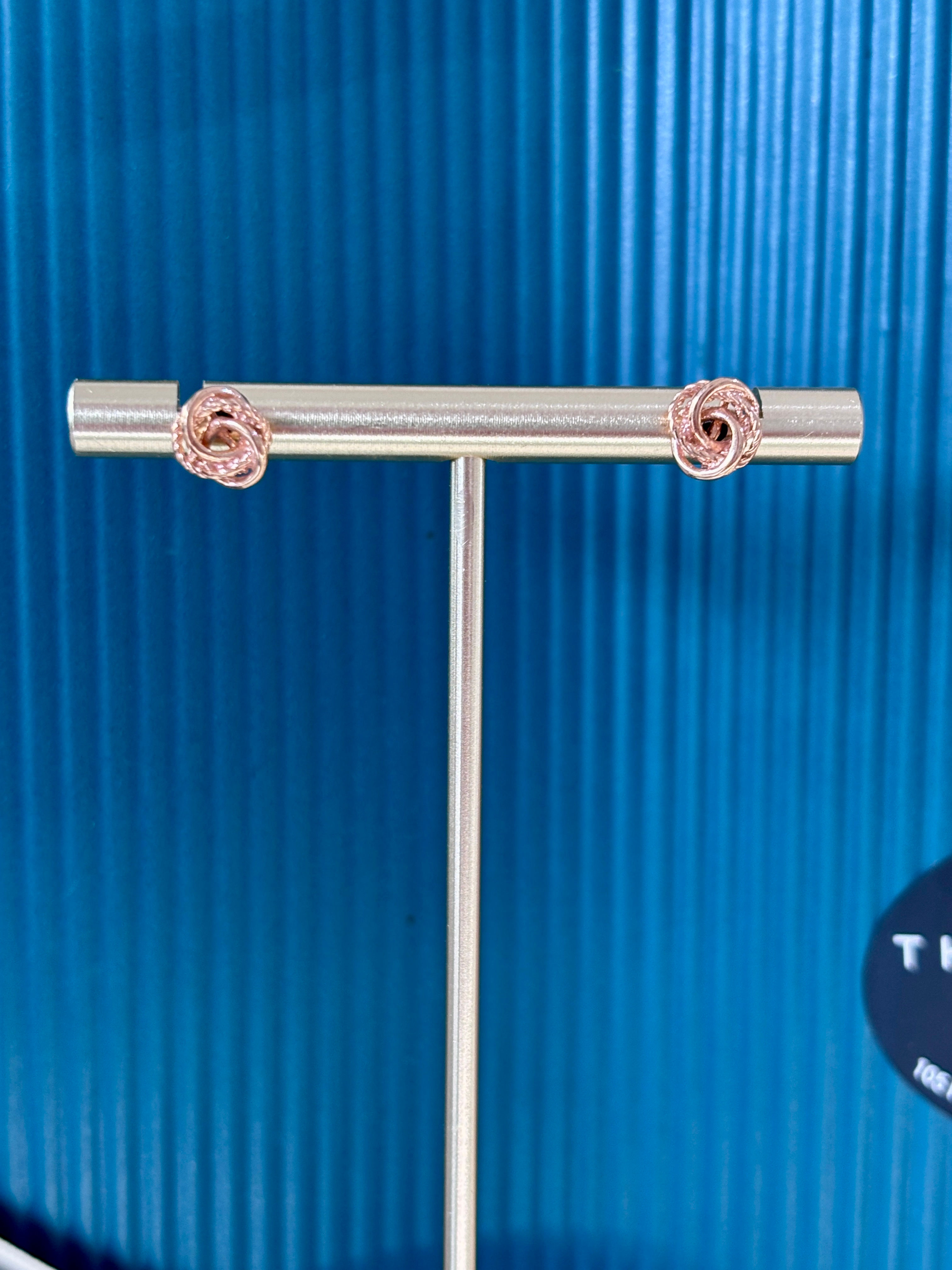 Rose Gold Knot Ear Rings