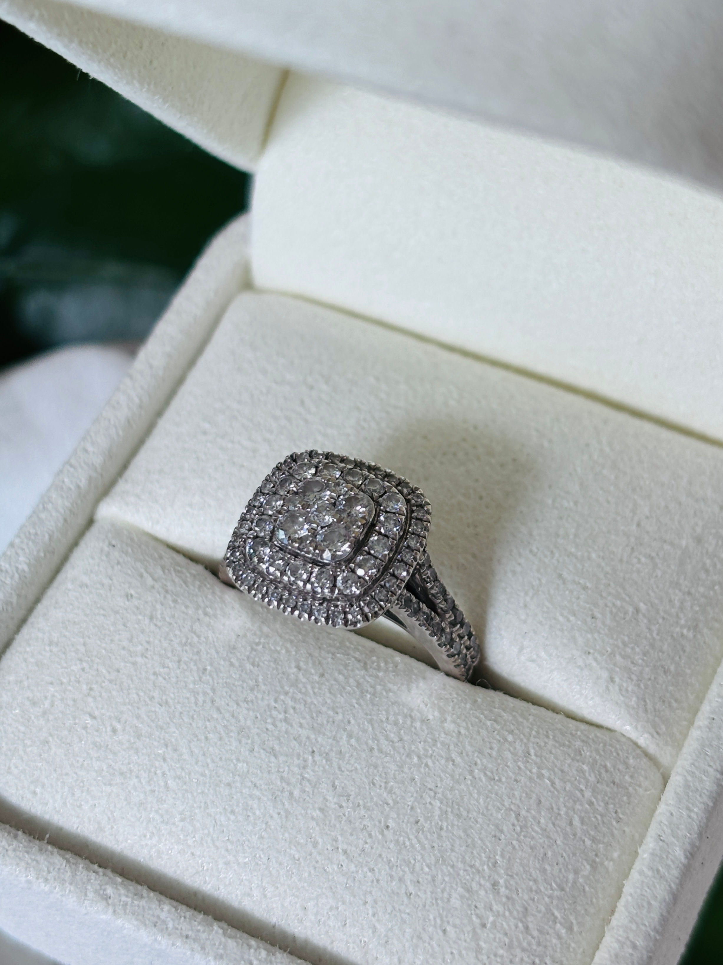 White Gold Diamond Cluster Ring