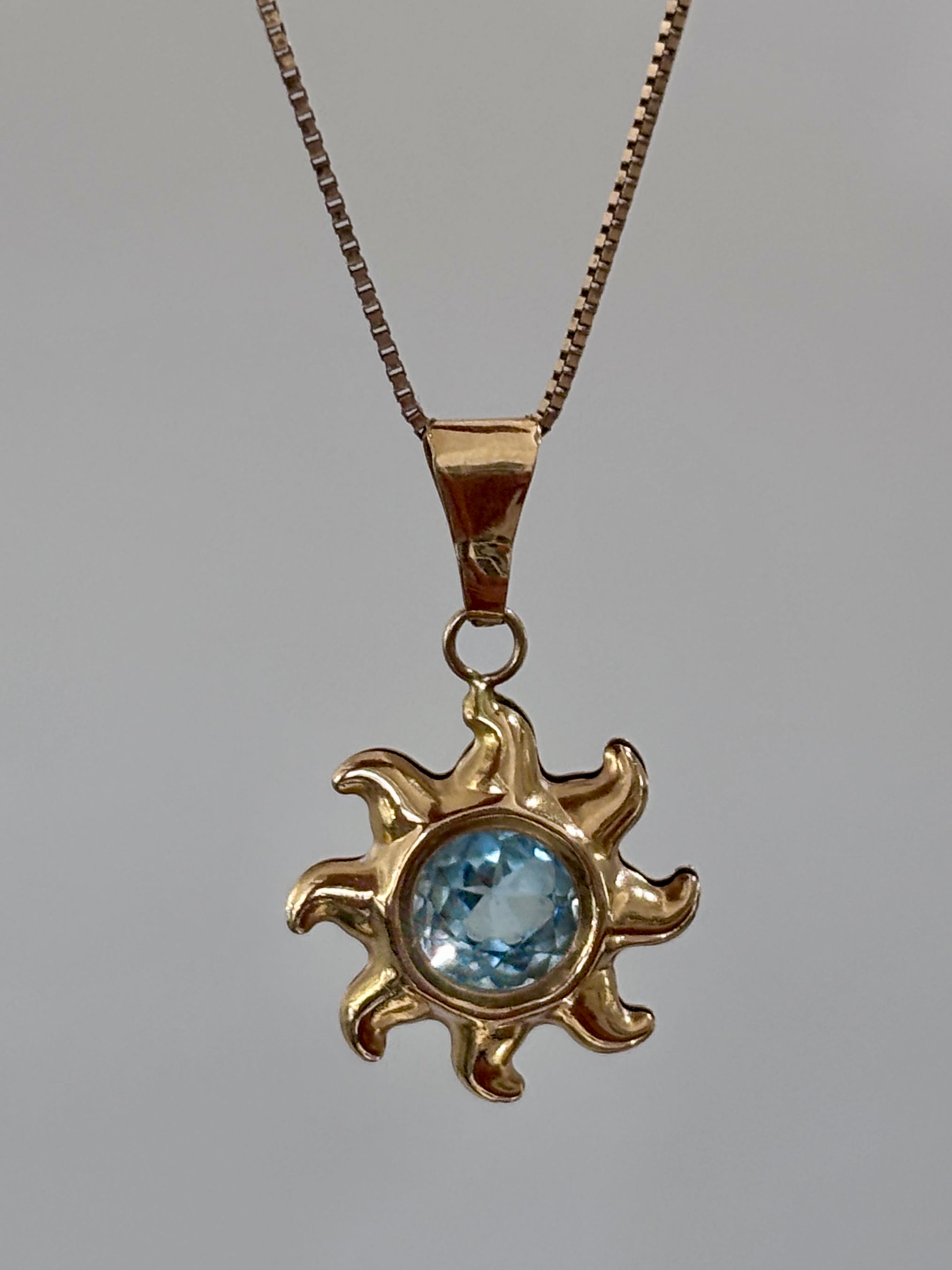 Vintage Topaz Sunburst Pendant