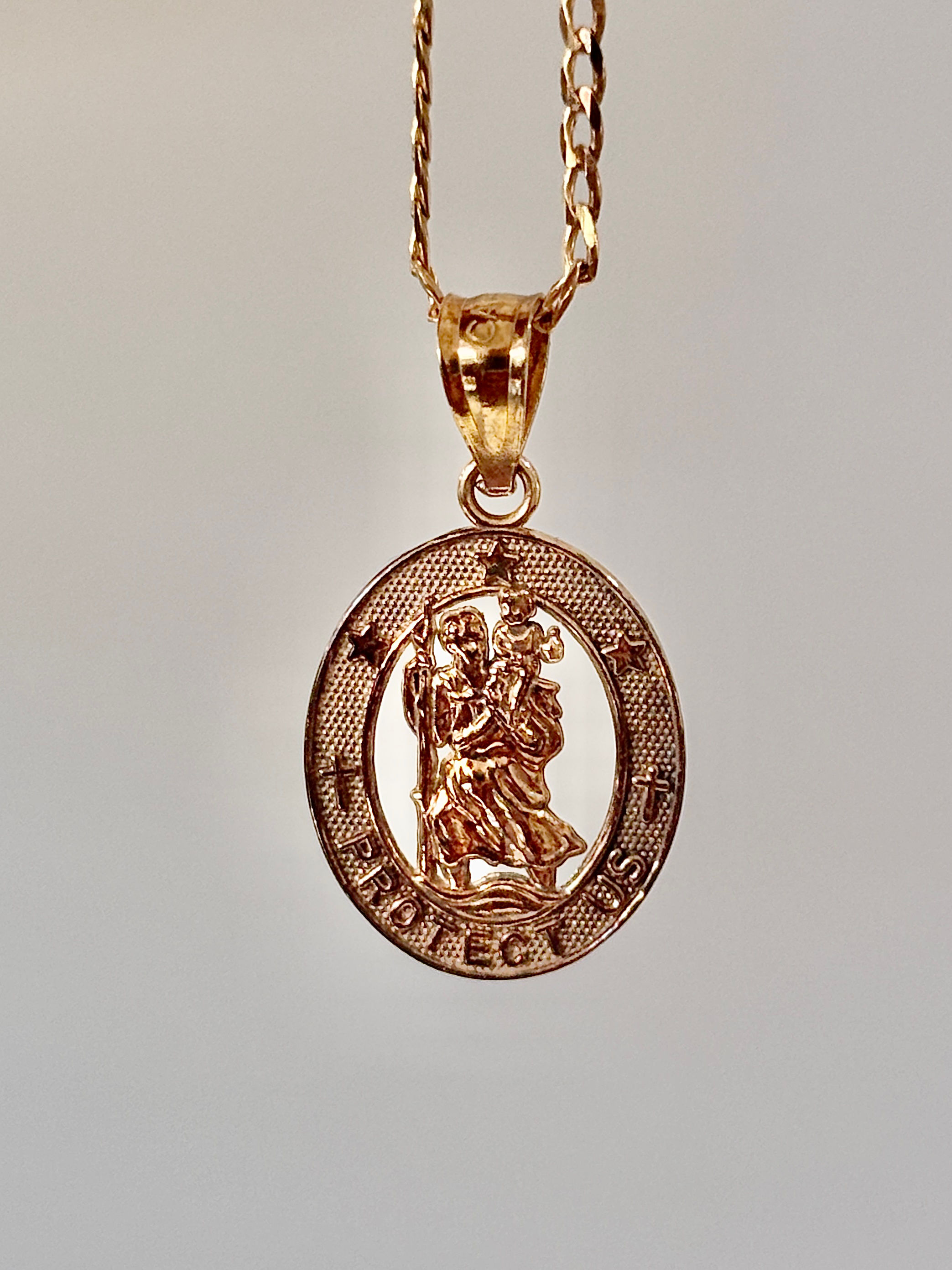 Gold St Christopher Pendant