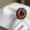 Thumbnail: Vintage Gold Garnet Cluster Ring