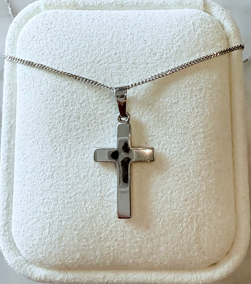 White Gold Cross & Necklace