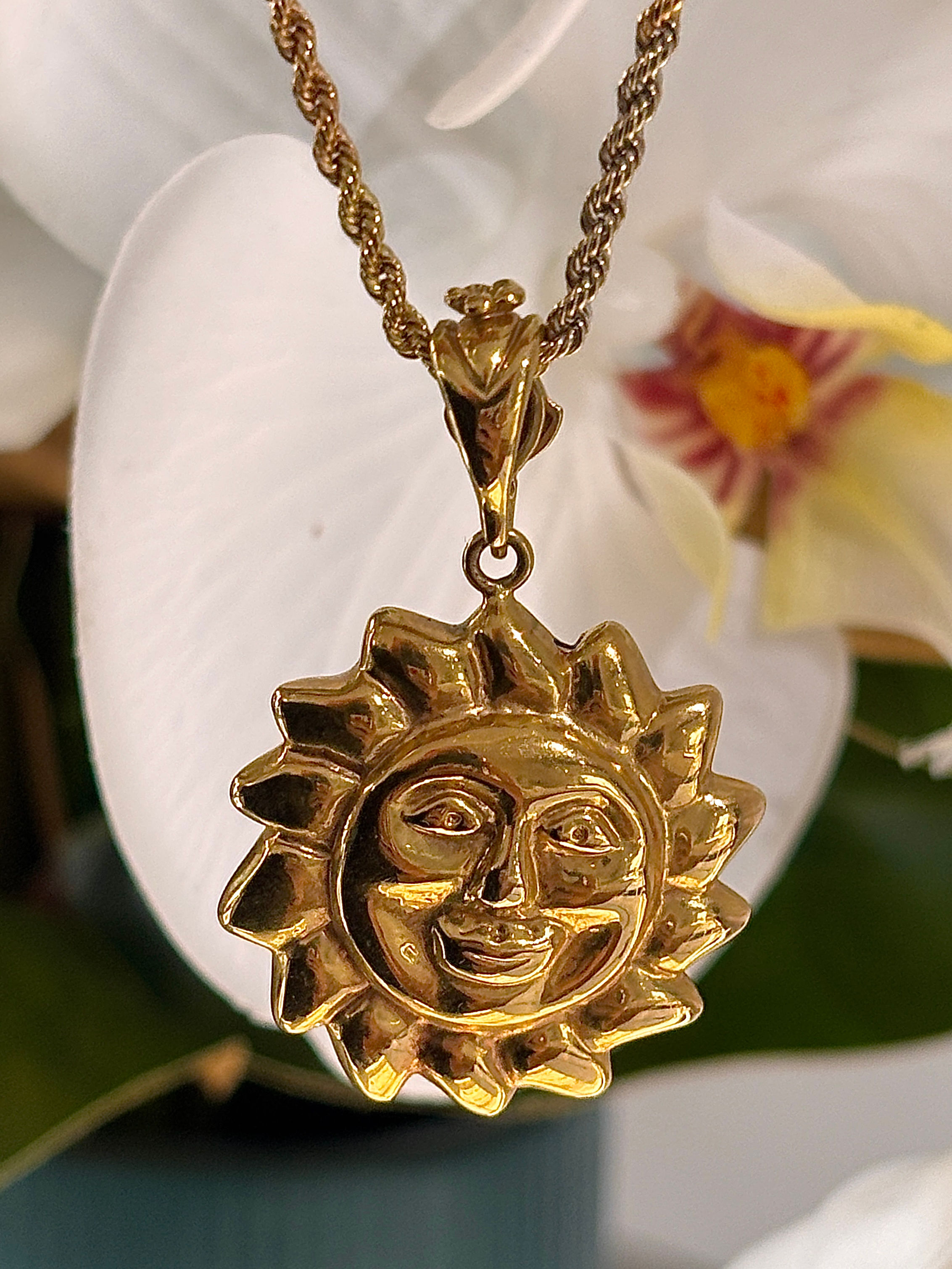 Vintage Sun Face Pendant