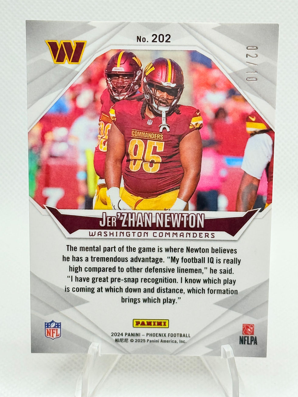 Thumbnail: 2024 Phoenix International GOLD Jer'zhan Newton ROOKIE 02/10!! SSP!! Commanders