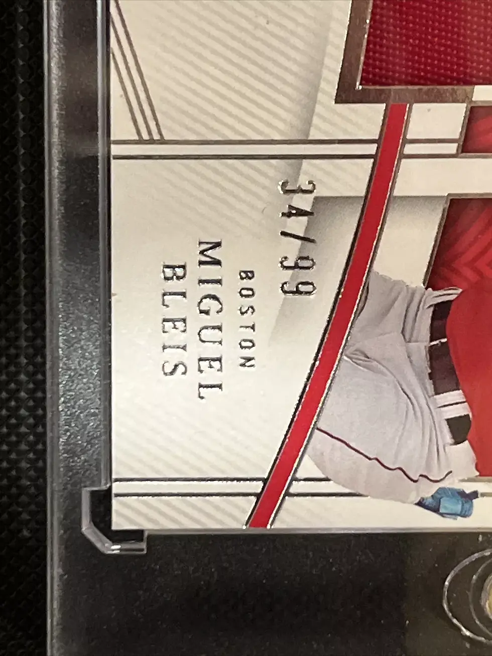Thumbnail: 2023 Panini National Treasures Miguel Bleis 34/99 Jersey Card. On-card Auto!