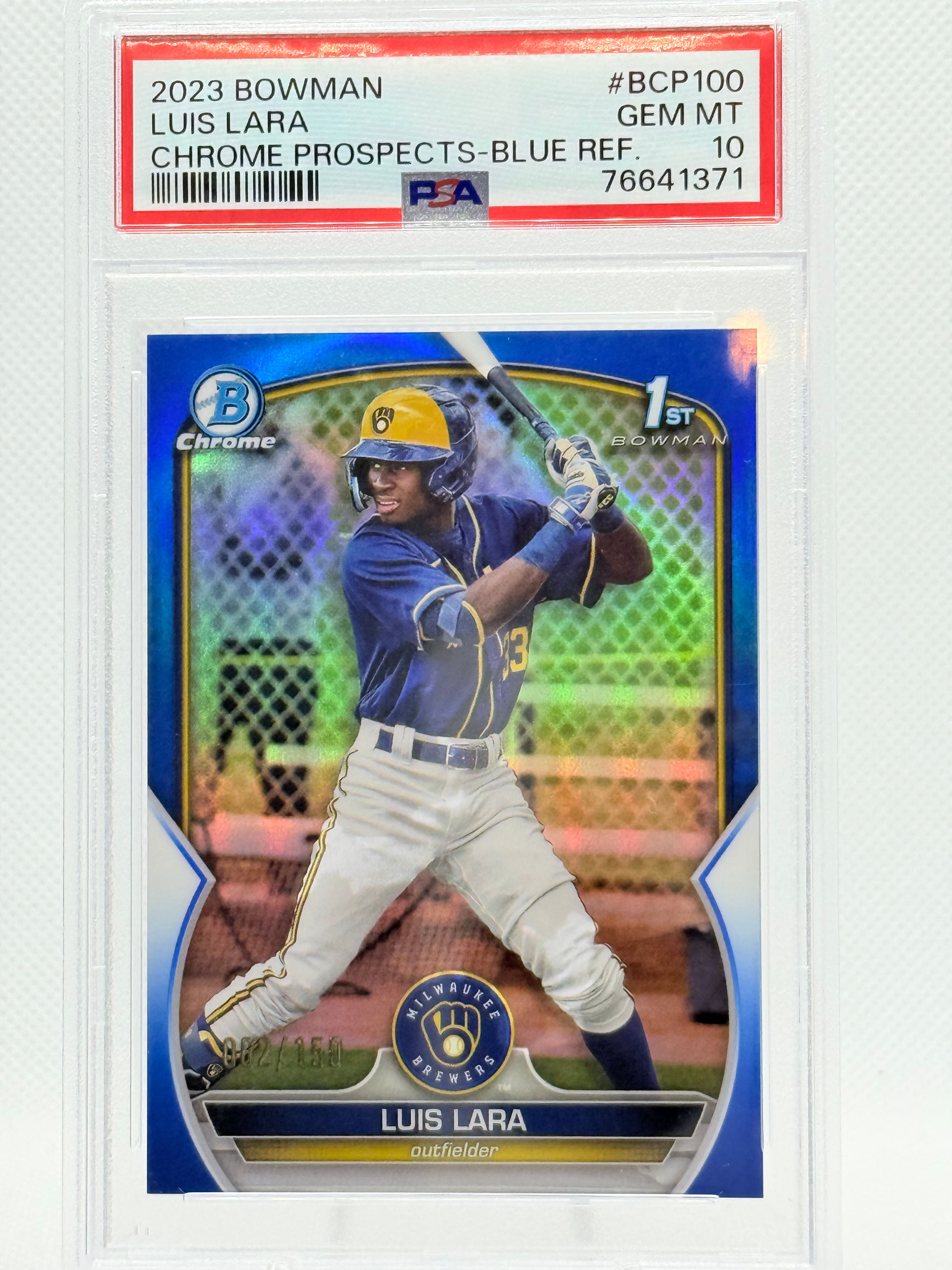 2023 Bowman Chrome LUIS LARA Prospects Blue Refractor PSA 10!!