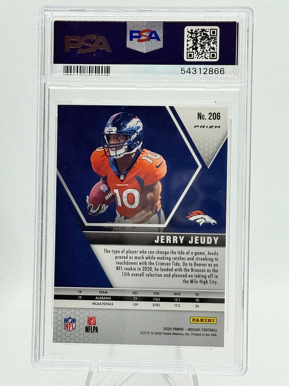 Thumbnail: 2020 Mosaic Camo Pink Jerry Jeudy #206 PSA 10!! GEM MINT!! Broncos