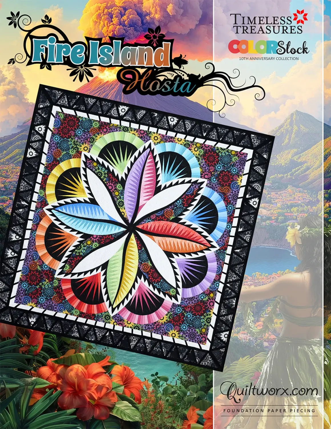 Fire Island Hosta 2025 Quilt Pattern by Quiltworx