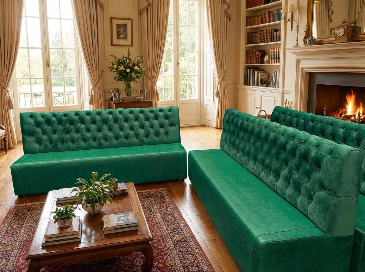 Commercial Chesterfield Booth for Restaurants, Salons, Barbershops & Waiting Are