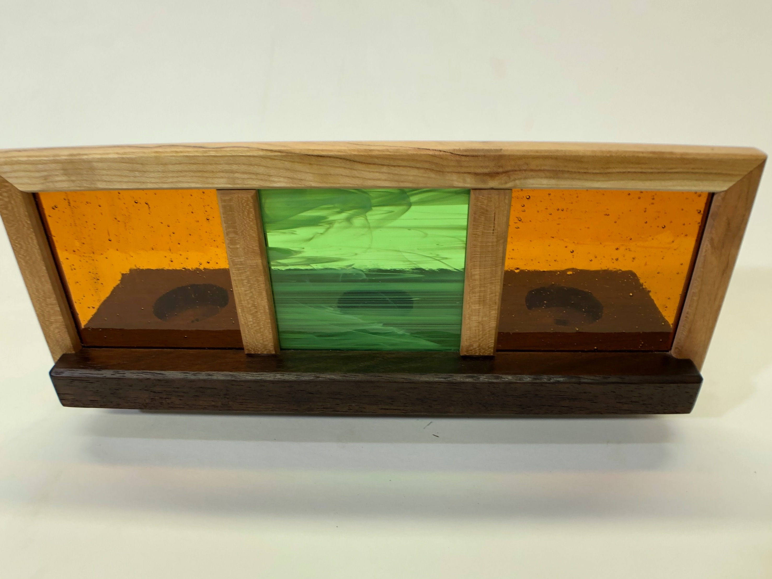 Stained glass candle holder