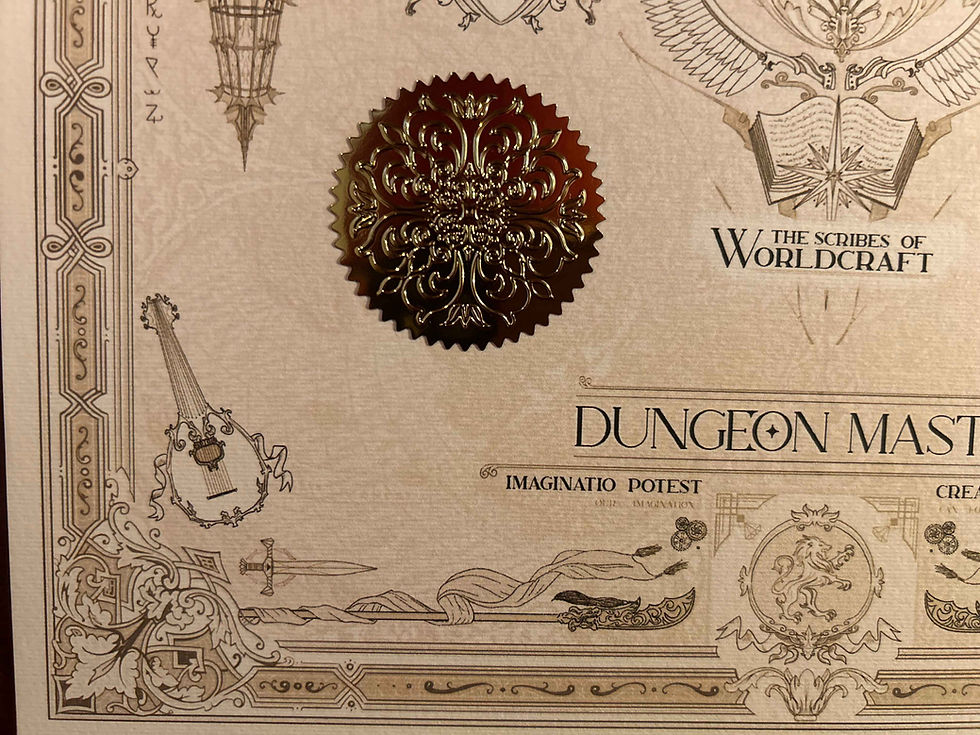 Thumbnail: D&D Dungeons and Dragons Class Certificate Old World Magic Dungeon Master Gold Foil Sticker