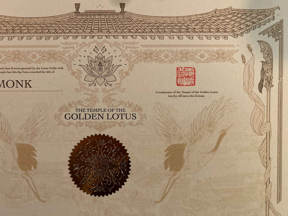 Thumbnail: D&D Dungeons and Dragons Class Certificate Old World Magic Gold Foil Sticker NoAI Hand Drawn Monk