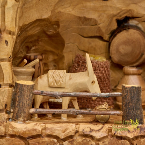 Thumbnail: Wooden Nativity Set Carved inside a Solid Piece of Olive wood Branch
