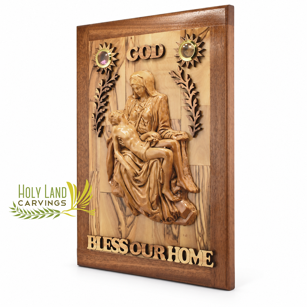 Thumbnail: Pieta Wall Plaque, God Bless Our Home