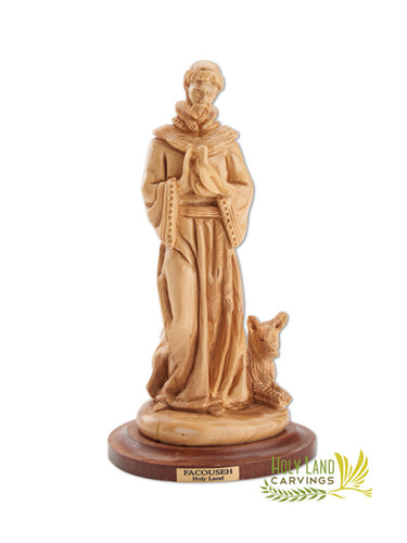St. Francis Statue - Olive Wood Master Piece | Holy Land Carvings