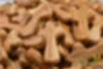 Thumbnail: Handheld Praying Cross, Olive Comfort Cross Comes with Organza Bag and Info Card