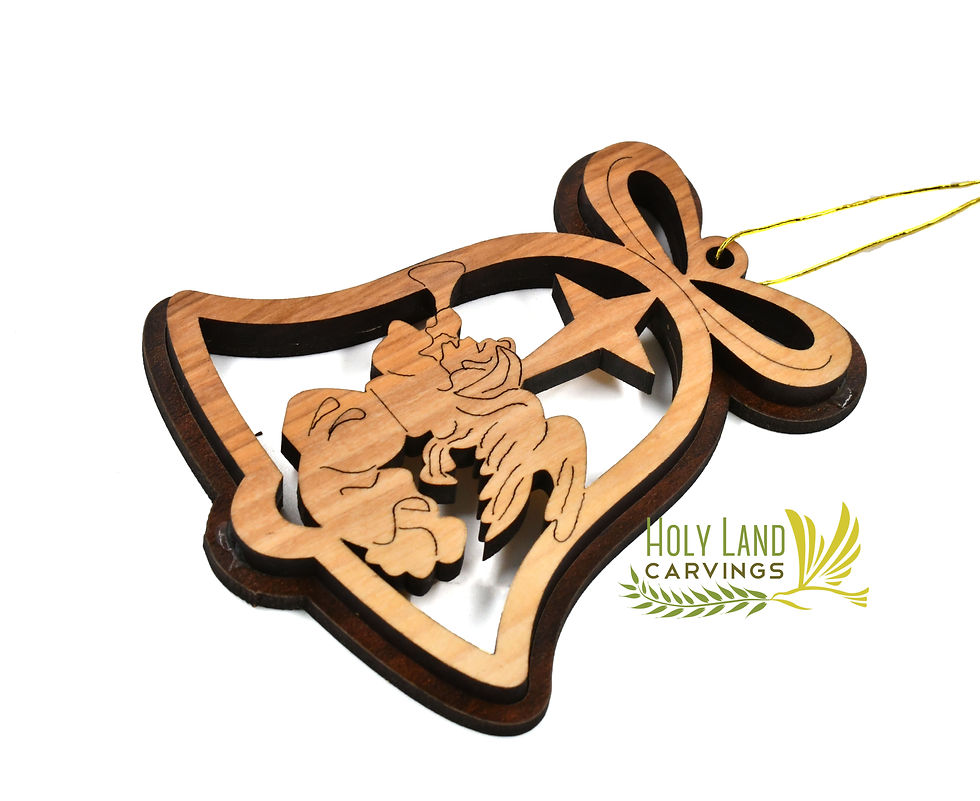 Thumbnail: Olive Wood Angel Ornament