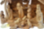 Thumbnail: Olive Wood Nativity Set, Large Nativity Cave & 12 Piece Faceless Figurines