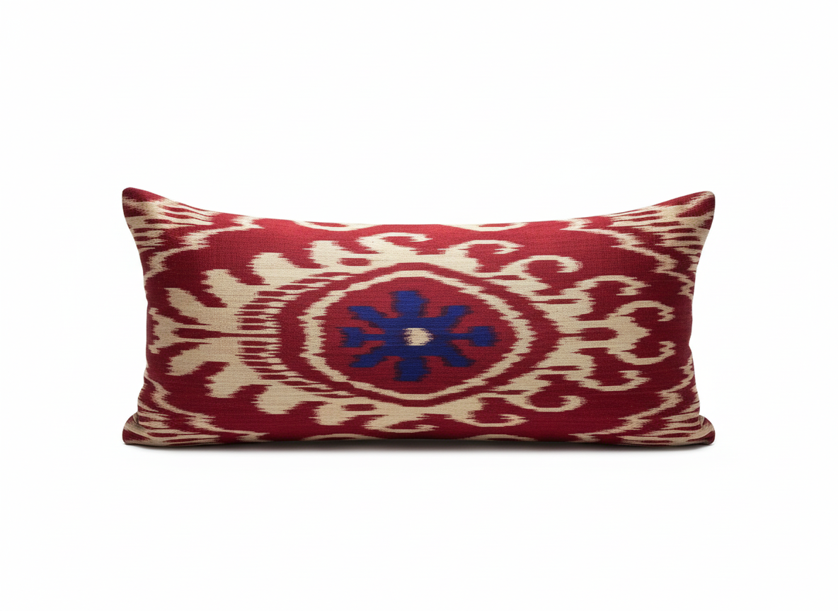 Silk Cushion Cover with Circular Motif