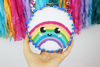 Rainbow cross stitch kit