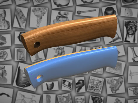 3D сканирование рукоятки ножа