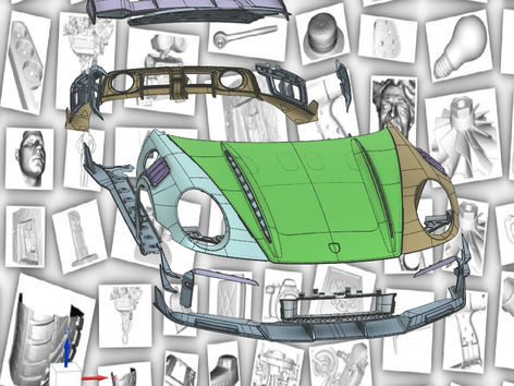 3д моделирование карбонового обвеса на автомобиль Porsche 911. 3д сканирование как основа работы.