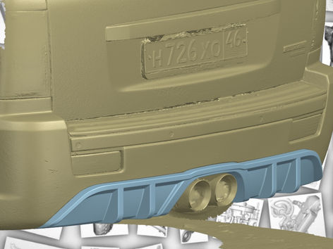 3d моделирование диффузора на Jeep Cherokee SRT.