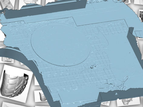 3d сканирование пола прихожей и разработка раскроя плитки.
