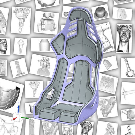 3д сканирование и моделирование спортивного кресла.