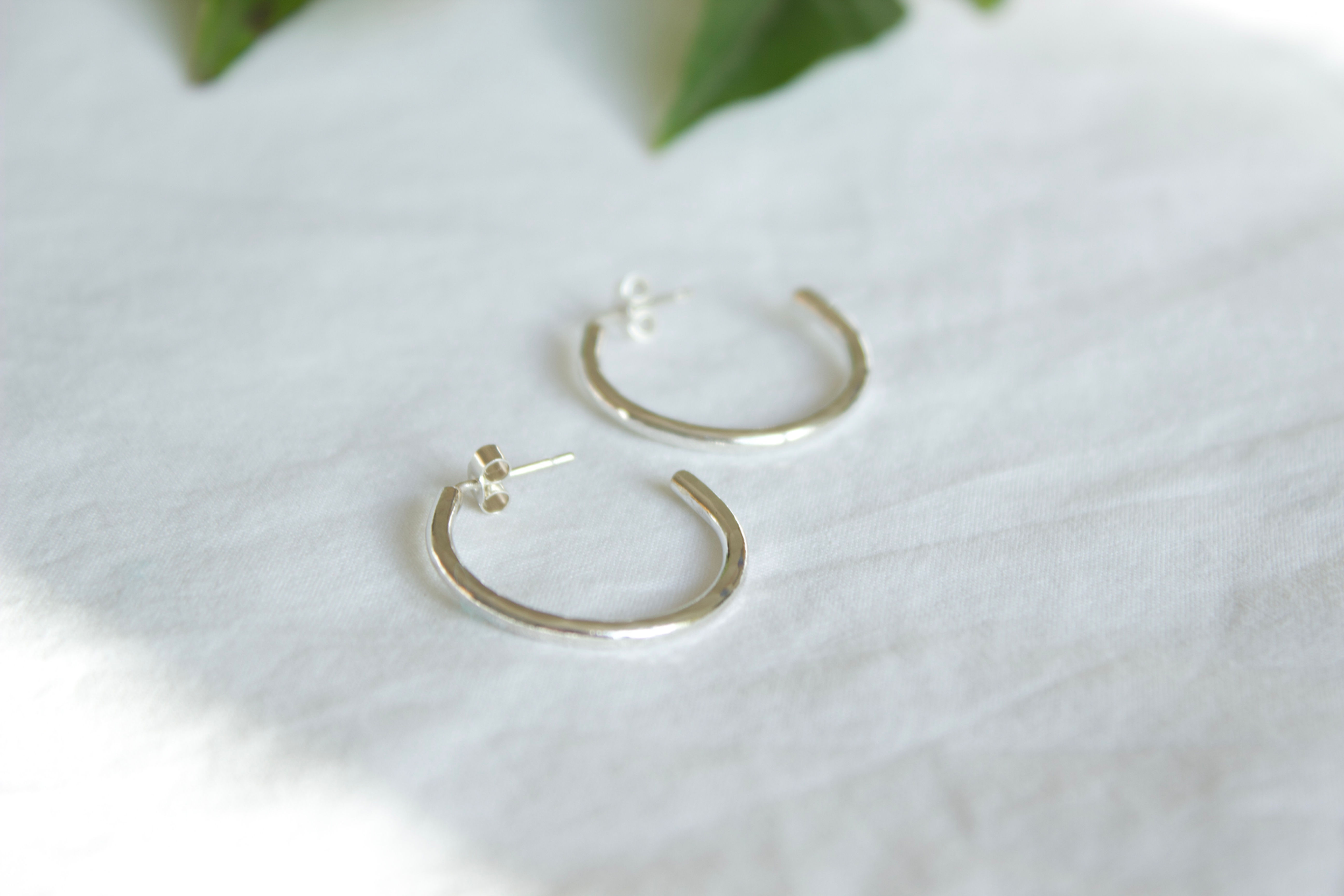 Sterling silver hoop earrings , sterling silver earrings, eco-friendly, handmade jewellery