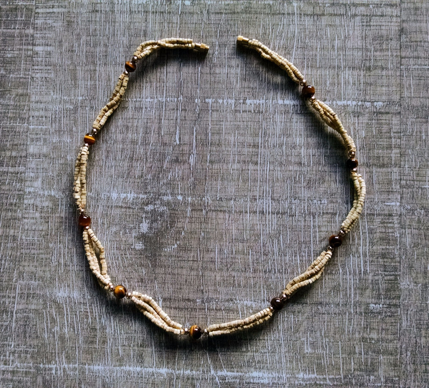 Tigers Eye Tulasi Neck Beads