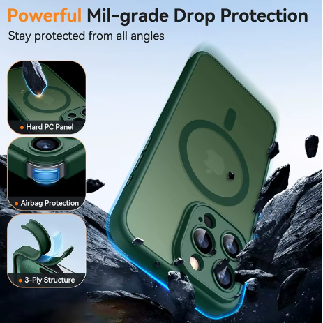 Miniatura: Luxo fosco case de telefone para iphone magsafe fosco transparente e magnética