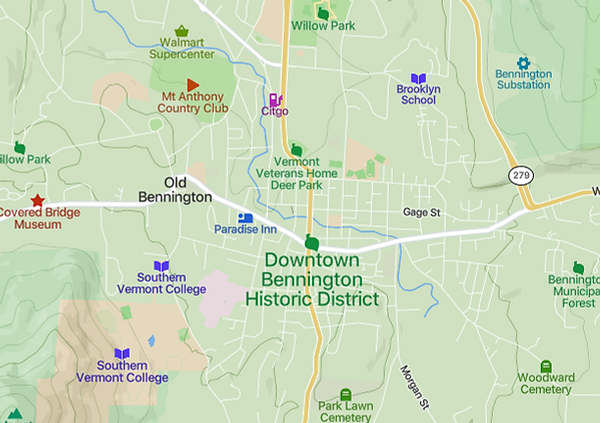 Bennington Vt Map Downtown Map | Downtown Bennington | BBC