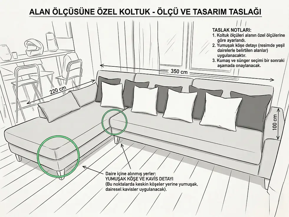 öçlüye özel koltuk tasarımı