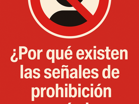 Señal de prohibición según la NOM-026-STPS-2008 que representa medidas visuales para prevenir riesgos laborales en centros de trabajo.