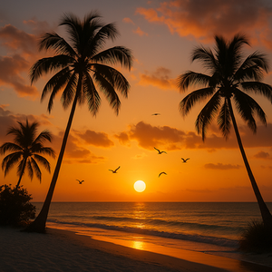 Atardecer en Telchac Puerto, Yucatán