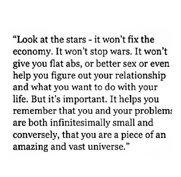 To once realize how small we are after all