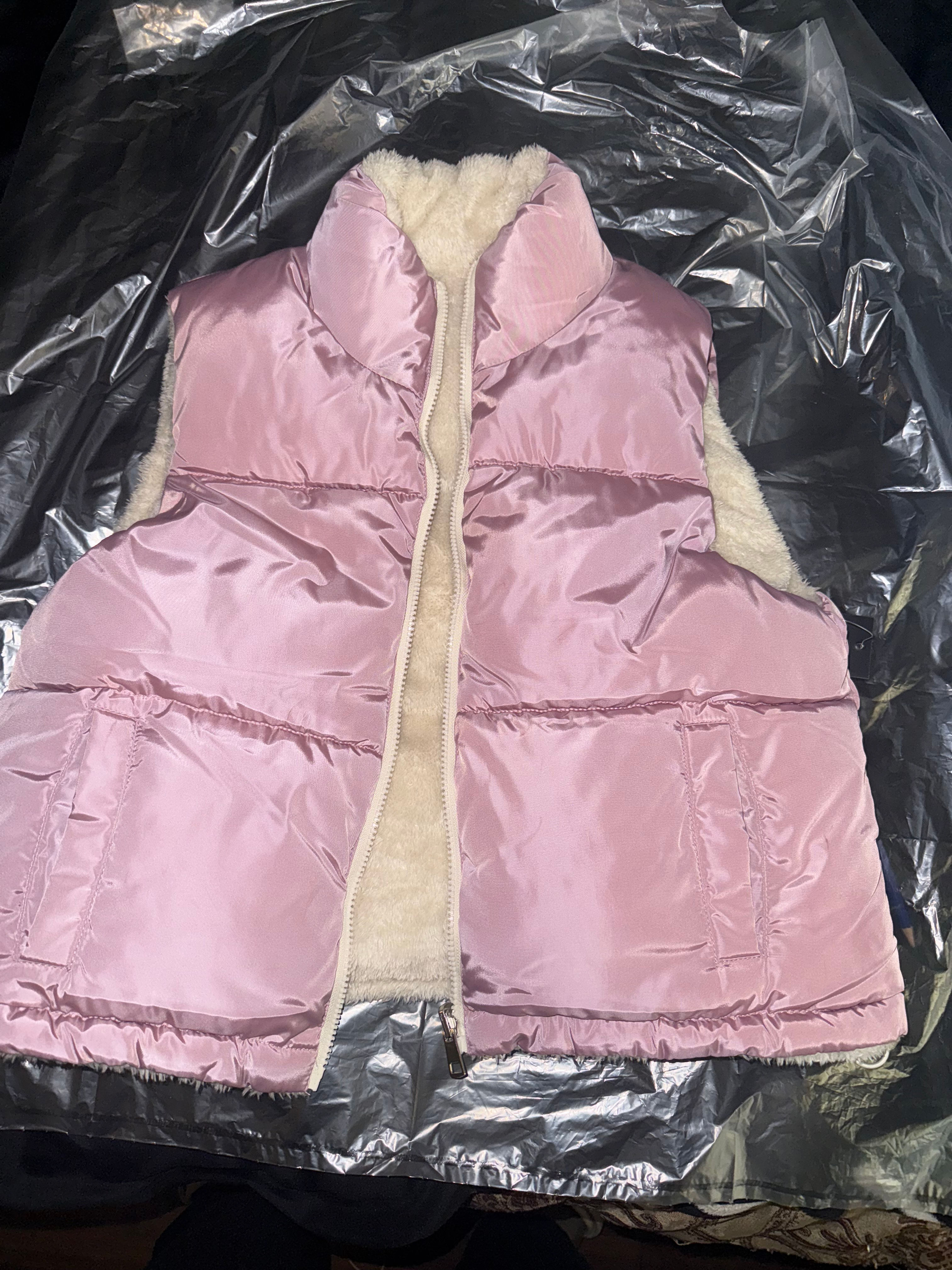 pink Lil princess Winter Vest with fur
