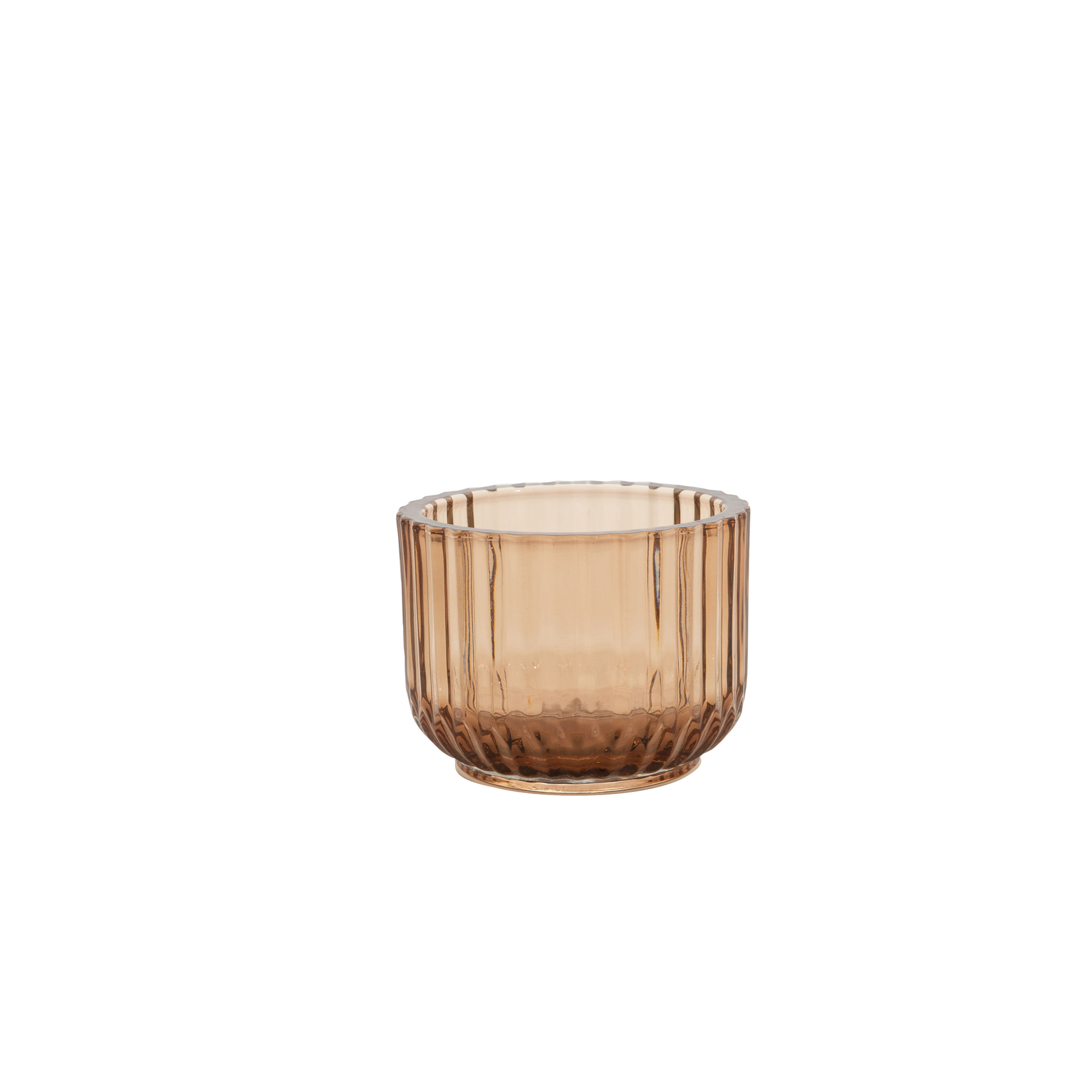 Glass Candle Holder Mocha 10.5cm