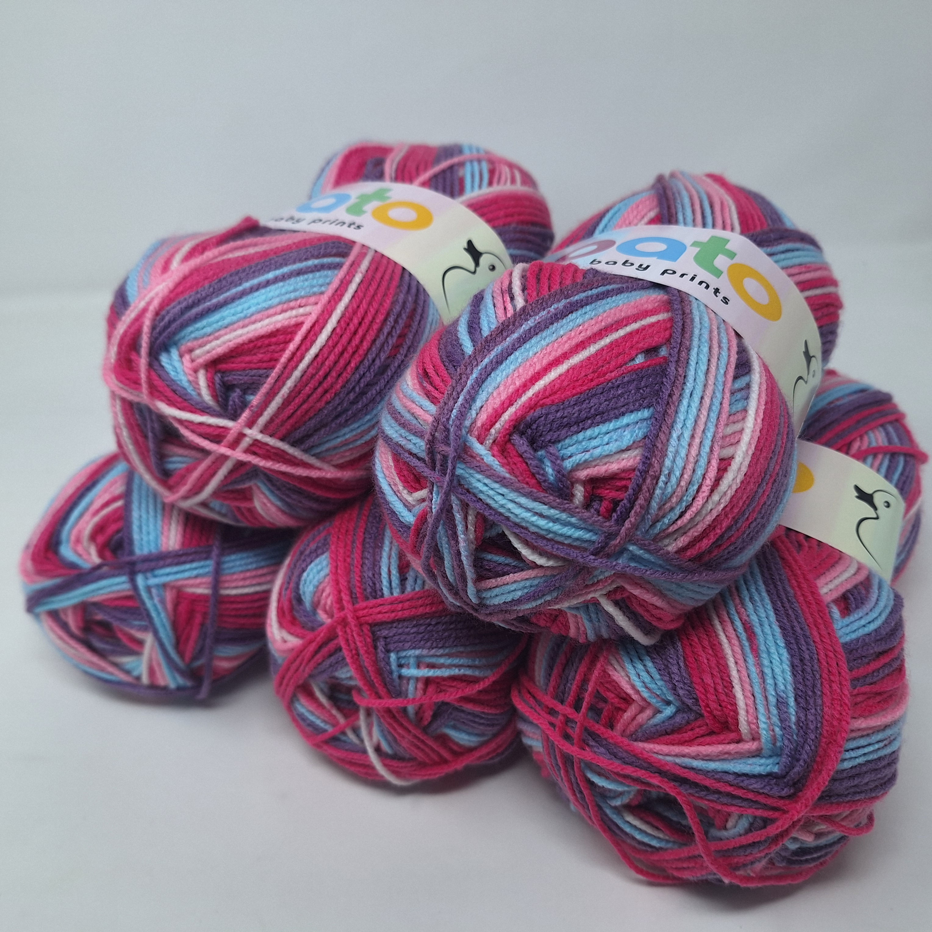 500g Cygnet Pato Baby Prints DK - Raspberry Ripple 7744