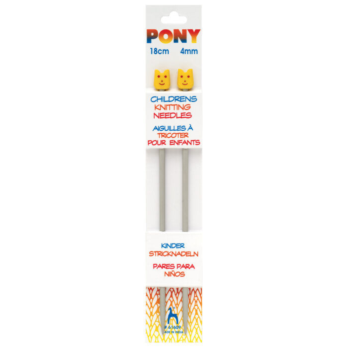 Thumbnail: Pony Children's 4mm Aluminium Knitting Needles - 18cm