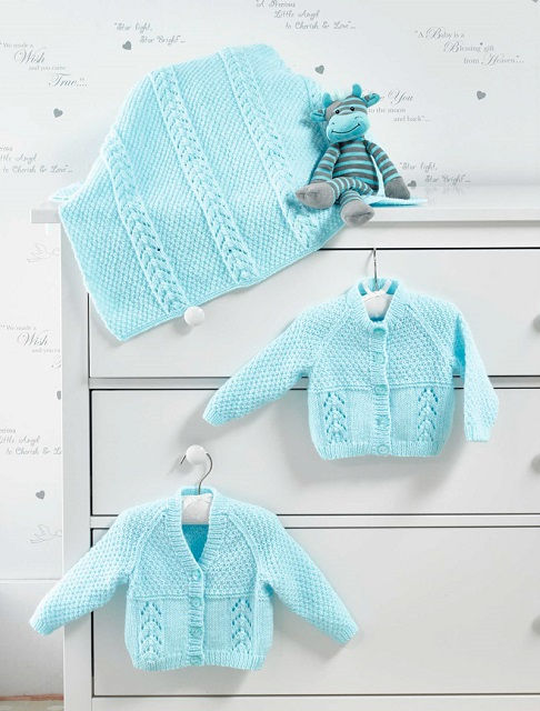 JB515 Cardigans & Blanket in James C Brett Baby DK