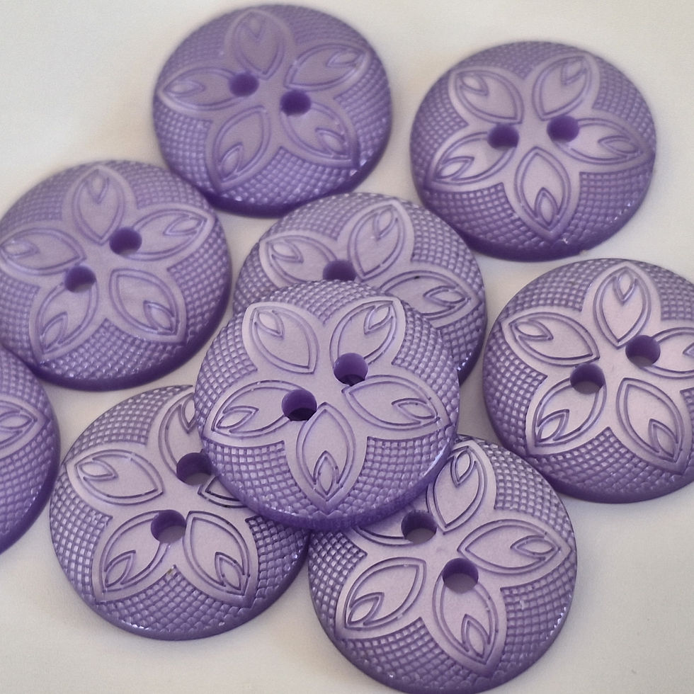 Thumbnail: 15mm Lilac Etched Flower Button