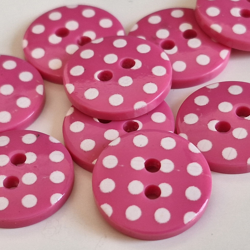 Thumbnail: 15mm Pink & White Polka Dot Button