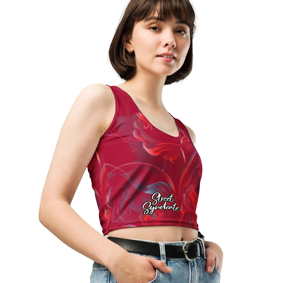 Miniature : Crop Top Street Syndicate Red Flowers Edition
